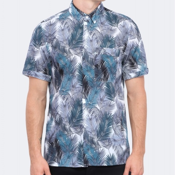 M.X Paris - Palm Print Button Down - Picture 1 of 5